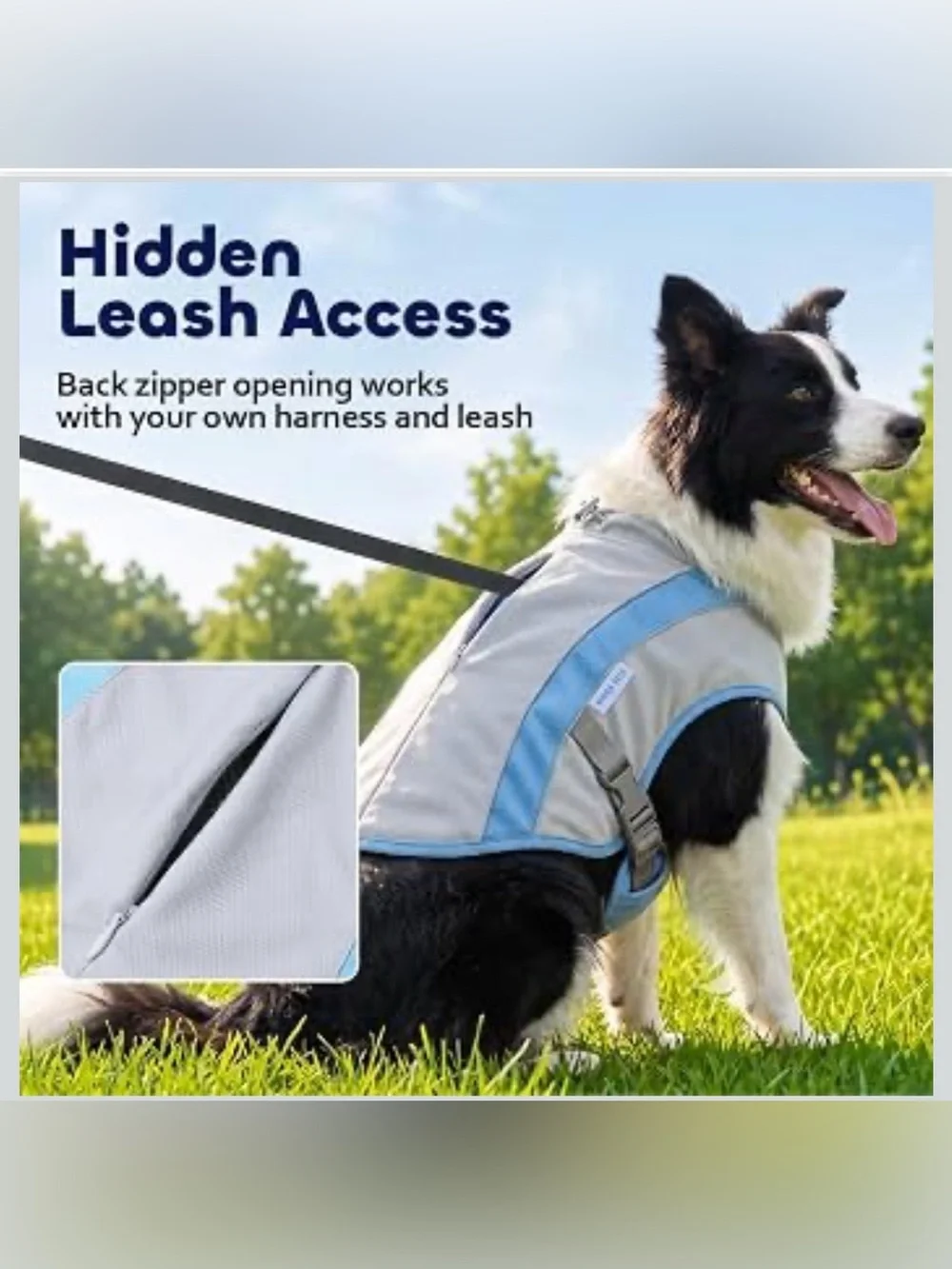 Mora Pets Dog Cooling Vest Lightweight UV Protective Light Gray Blue M 2527/DC-1